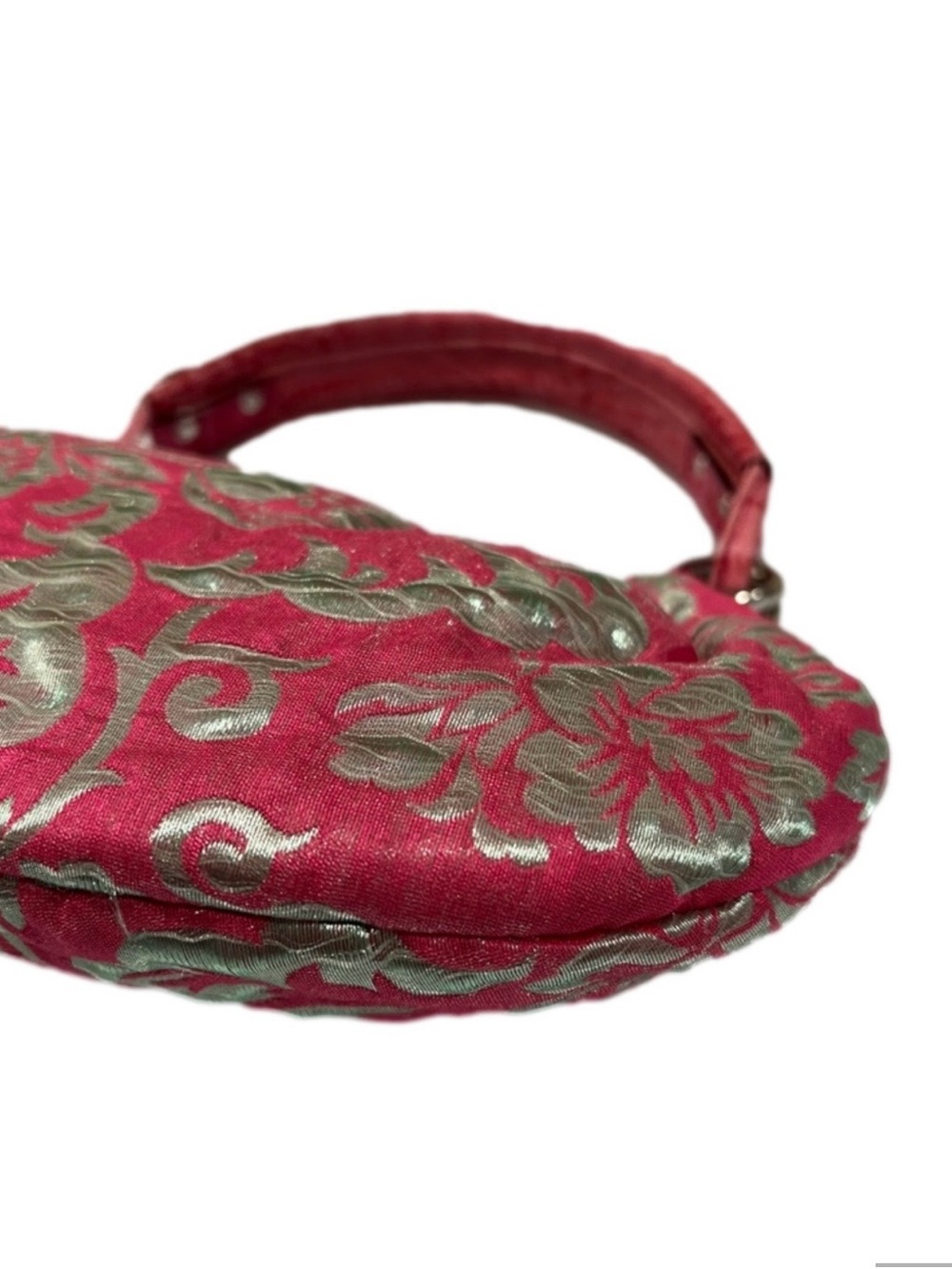 Vintage 2007 Kate Spade  Hobo Bag Pink & Silver Brocade Marina - Picture 6 of 13